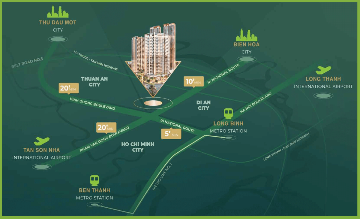 Bản đồ vị trí dự án Green Skyline
